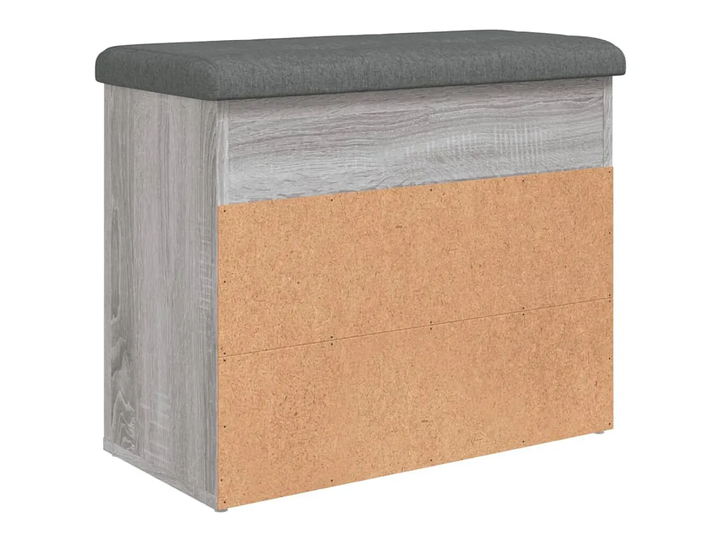 Banco zapatero Sonoma gris 62x32x50 cm madera de ingeniería