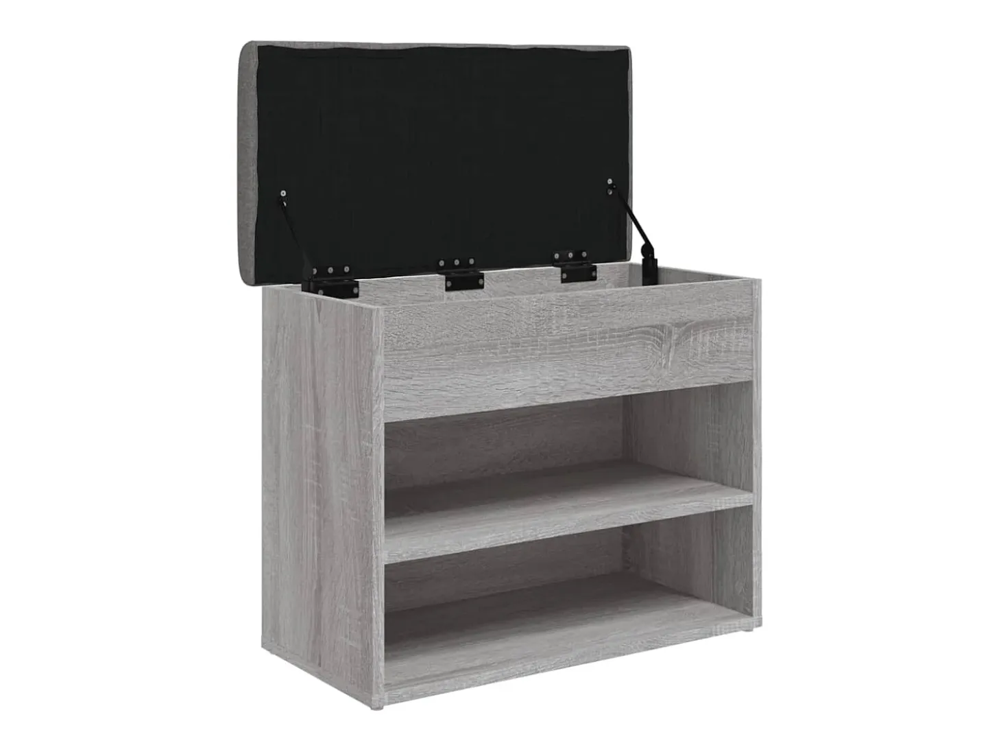 Banco zapatero Sonoma gris 62x32x50 cm madera de ingeniería