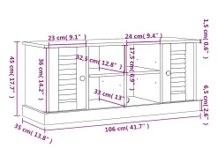 Banco zapatero VIGO madera maciza de pino blanco 106x35x45 cm