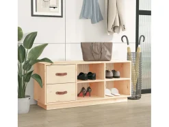 Banco zapatero 100x34x45 cm Madera maciza de pino