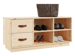 Banco zapatero 100x34x45 cm Madera maciza de pino