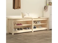Banco zapatero 160x36,5x50 cm Madera maciza de pino