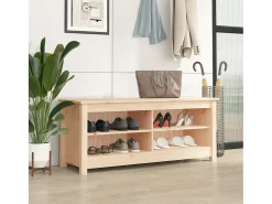Banco zapatero 110x38x45,5 cm Madera maciza de pino