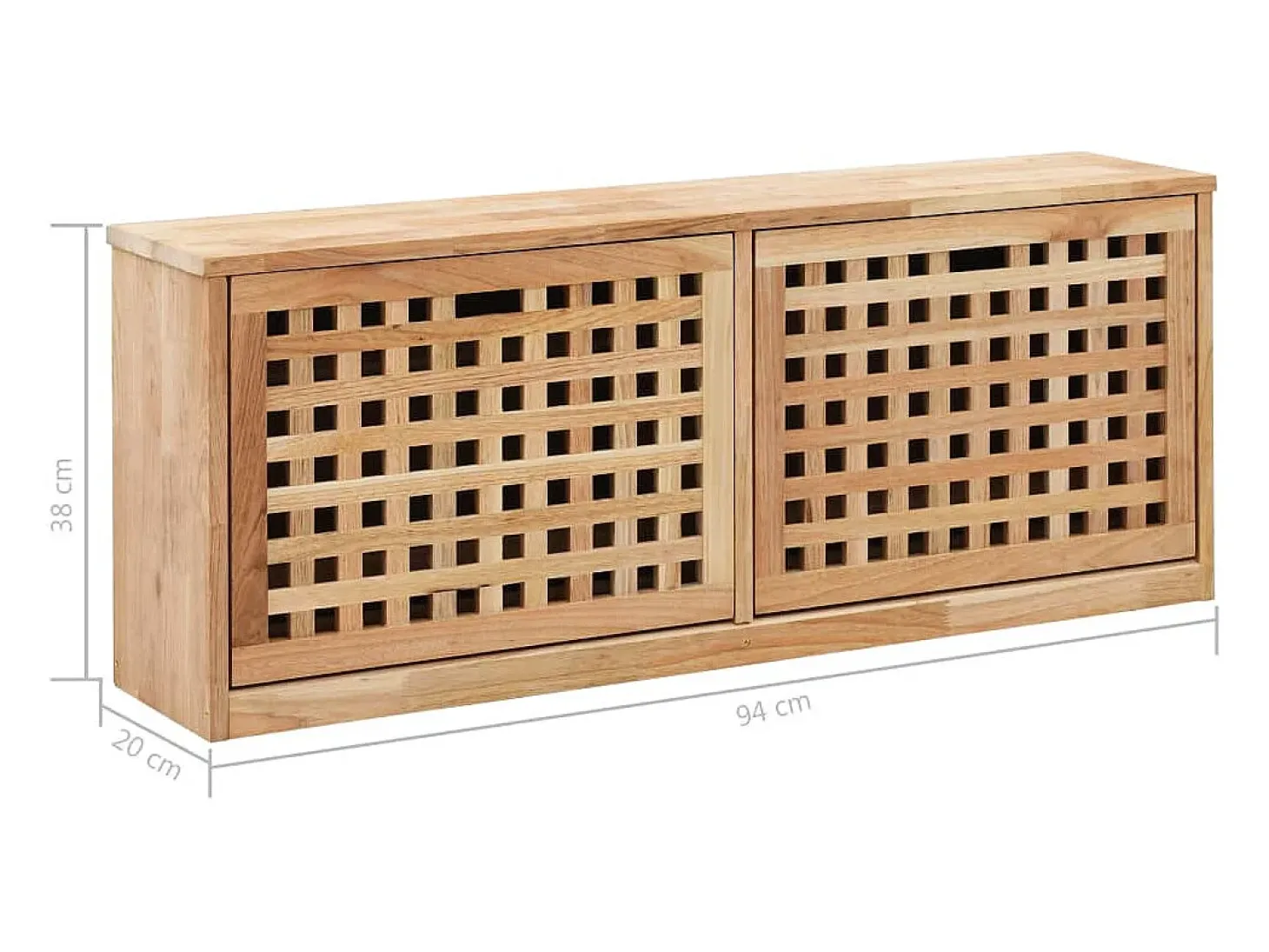 Banco zapatero 94x20x38cm Madera maciza de nogal