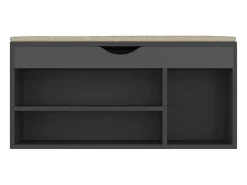 Banco zapatero y cojín Gris 104x30x49cm Madera de ingeniería