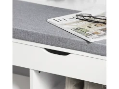 Banco Zapatero,Armario de Almacenamiento con Cajón y 3 Compartimientos,H46 cm,FSR45-HG SoBuy ES