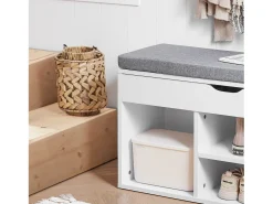 Banco Zapatero,Armario de Almacenamiento con Cajón y 3 Compartimientos,H46 cm,FSR45-HG SoBuy ES