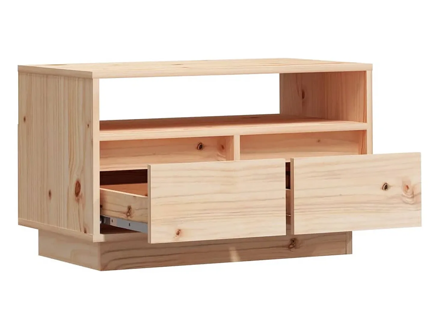 Bemidji Mueble de TV de madera maciza de pino 60x35x37 cm