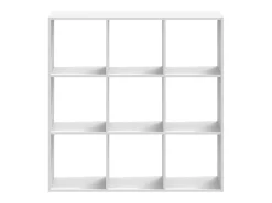 Biblioteca de madera de ingeniería blanca 102x32x102 cm ES763789