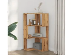 Biblioteca esquina 3 niveles madera roble artisan 50x50x102 cm ES563660