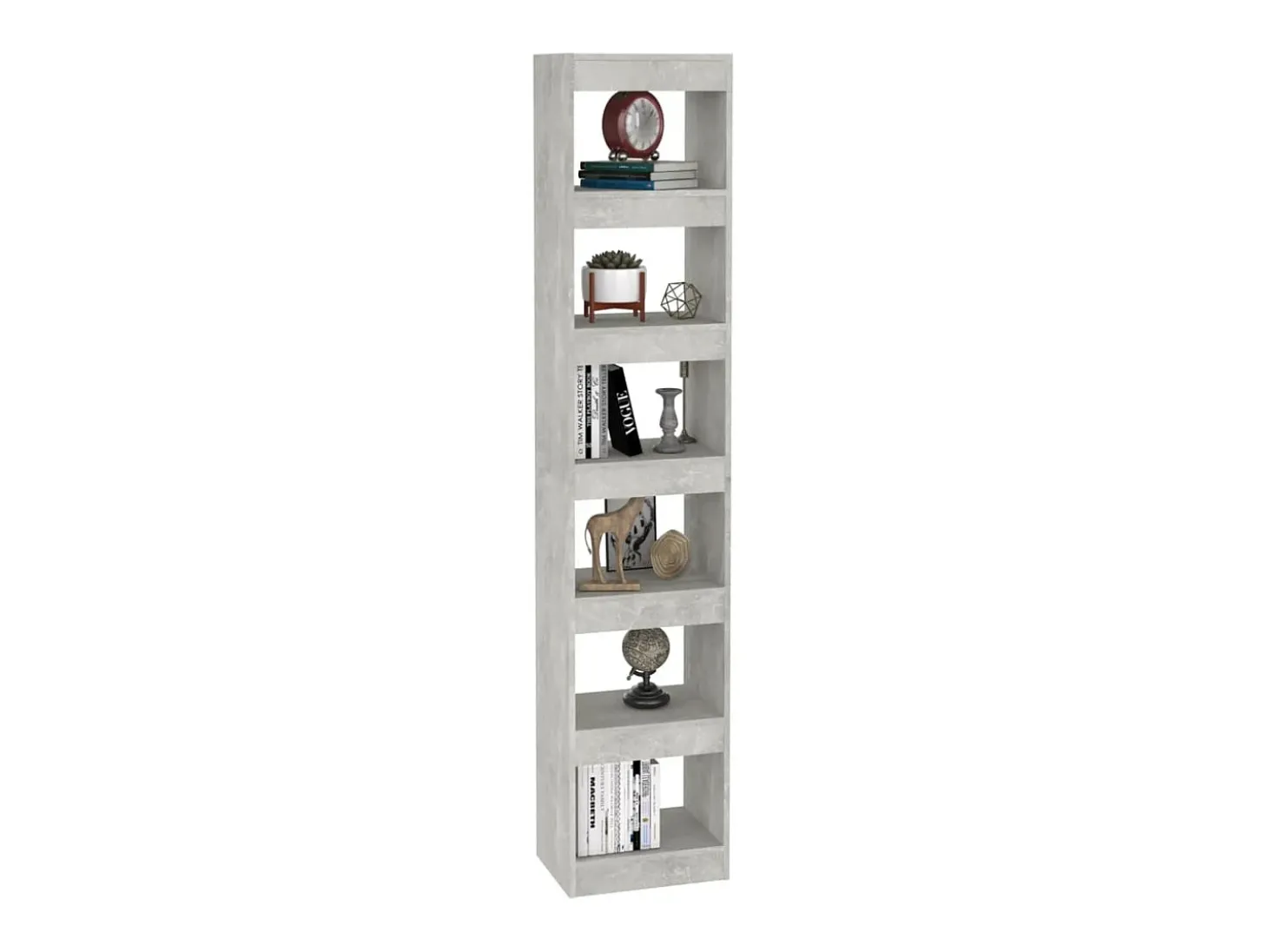Biblioteca Estantería - divisor de espacios gris hormigón 40x30x198 cm ES82268