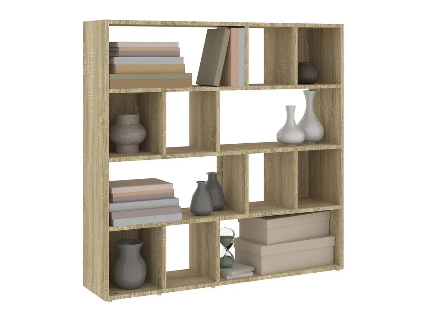 Biblioteca Estantería - divisor de espacios roble Sonoma 105x24x102 cm ES91800