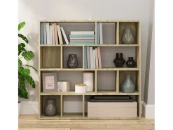 Biblioteca Estantería - divisor de espacios roble Sonoma 105x24x102 cm ES91800