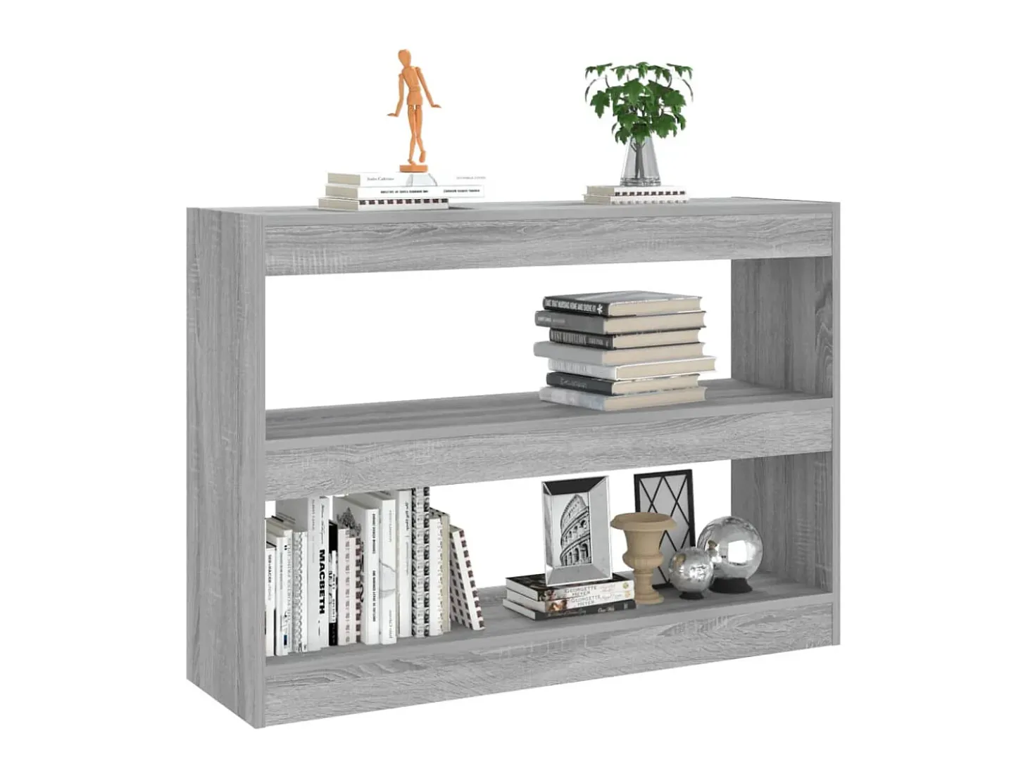 Biblioteca Estantería - divisor de espacios gris Sonoma 100x30x72 cm ES26541