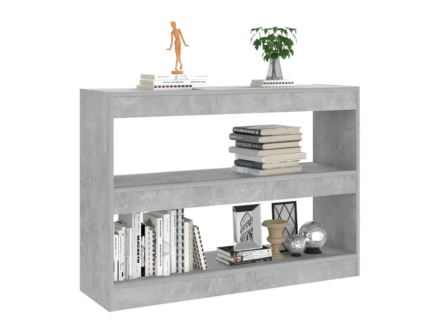 Biblioteca Estantería - divisor de espacios gris hormigón 100x30x72 cm ES67122