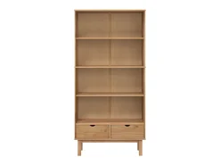 Biblioteca Estantería con 2 cajones OTTA madera maciza de pino marrón ES85394