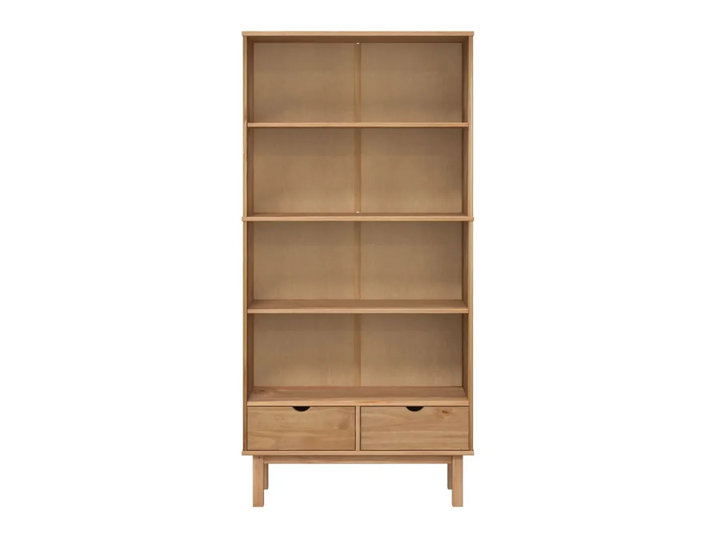 Biblioteca Estantería con 2 cajones OTTA madera maciza de pino marrón ES85394