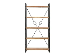 Biblioteca Estantería de 5 niveles 90x30x180 cm madera maciza de acacia ES21530