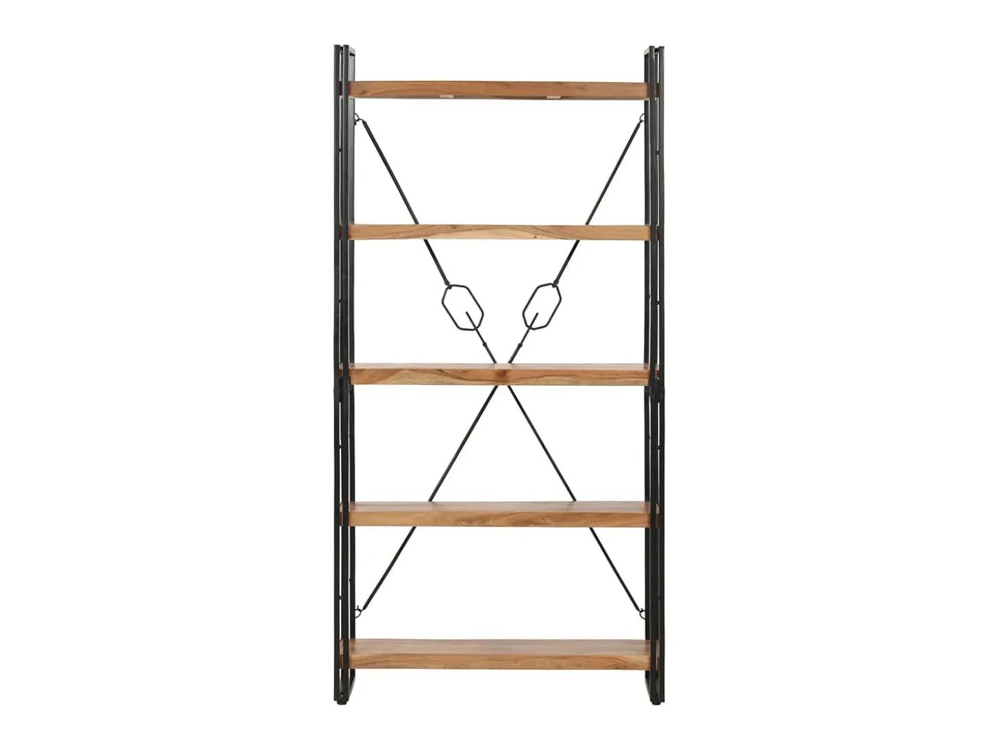 Biblioteca Estantería de 5 niveles 90x30x180 cm madera maciza de acacia ES21530