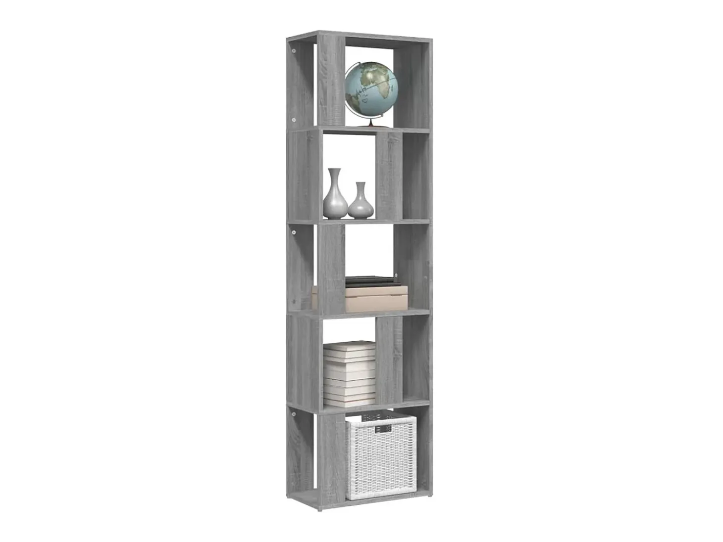Biblioteca Estantería de madera contrachapada gris Sonoma 45x24x160 cm ES35588