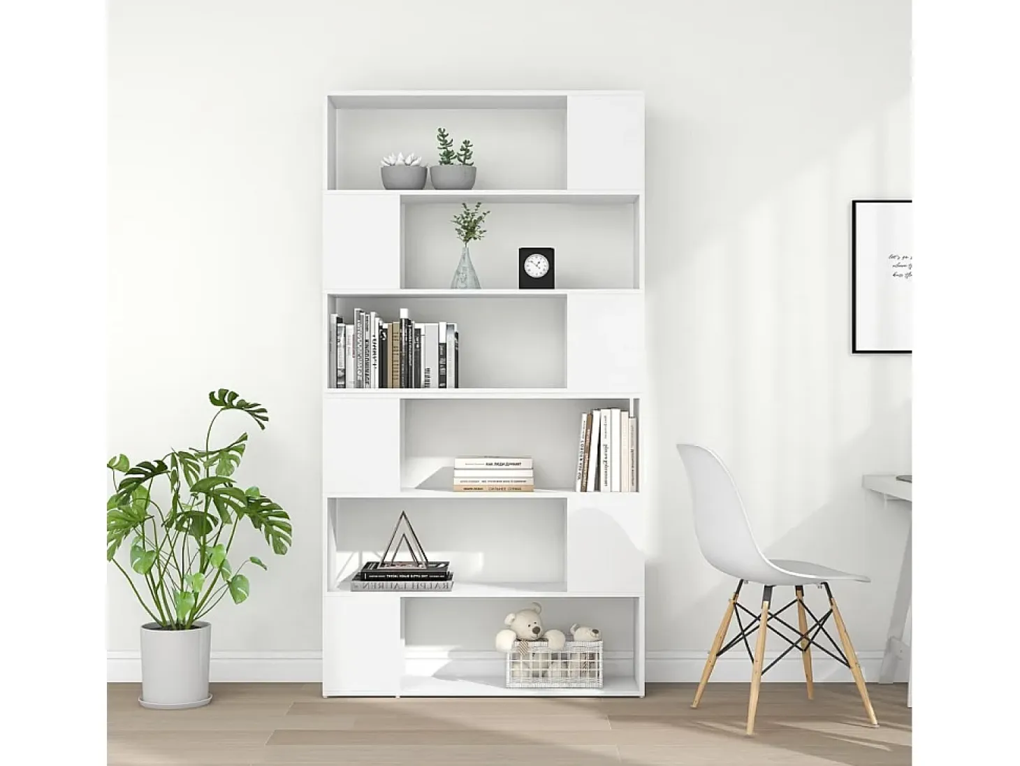 Biblioteca Estantería divisor de espacios blanco 100x24x188 cm ES26646