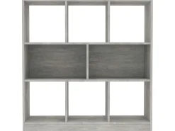 Biblioteca Estantería librería contrachapada gris hormigón 97,5x29,5x100cm ES23178