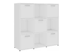 Biblioteca Estantería librería madera contrachapada blanco 90x30x90 cm ES91203