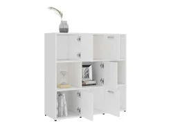 Biblioteca Estantería librería madera contrachapada blanco 90x30x90 cm ES91203