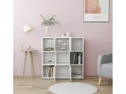 Biblioteca Estantería librería madera contrachapada blanco 90x30x90 cm ES91203