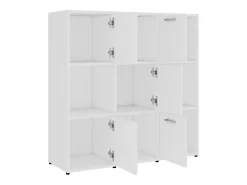 Biblioteca Estantería librería madera contrachapada blanco 90x30x90 cm ES91203