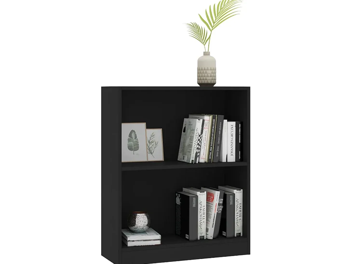 Biblioteca Estantería madera de ingeniería negro 60x24x76 cm ES65485