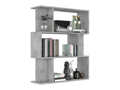 Biblioteca Estantería madera contrachapada gris hormigón 80x24x96cm ES41954