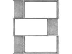 Biblioteca Estantería madera contrachapada gris hormigón 80x24x96cm ES41954