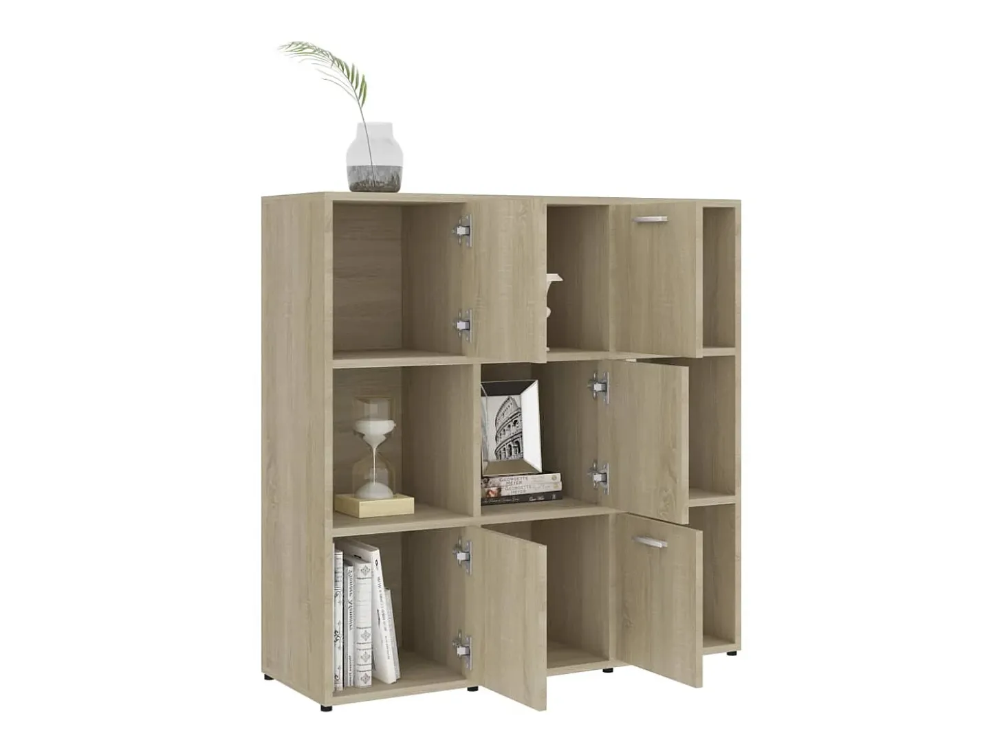 Biblioteca Estantería madera contrachapada color roble Sonoma 90x30x90 cm ES14861