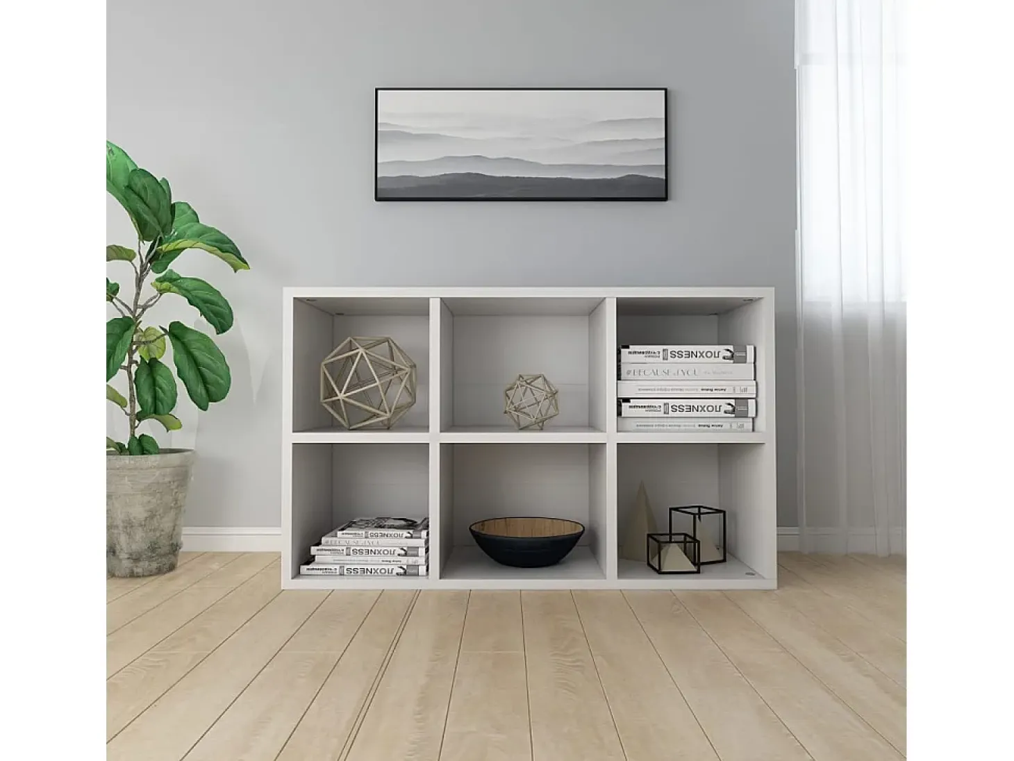 Biblioteca Estantería madera de ingeniería blanco 66x30x98 cm ES90847