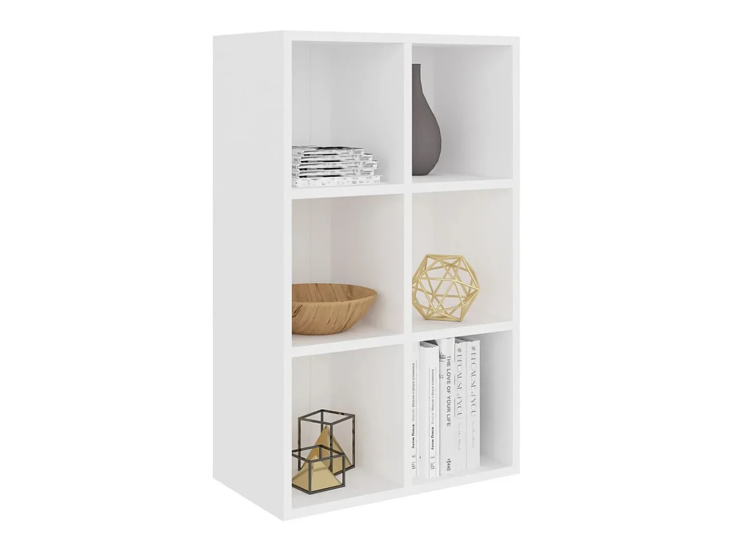 Biblioteca Estantería madera de ingeniería blanco 66x30x98 cm ES90847