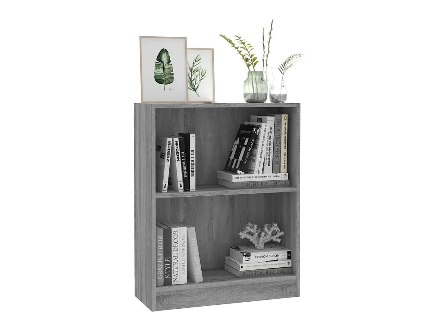 Biblioteca Estantería madera de ingeniería gris Sonoma 60x24x76 cm ES39257
