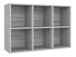 Biblioteca Estantería madera contrachapada gris Sonoma 66x30x98cm ES33001