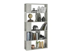 Biblioteca Estantería madera contrachapada gris hormigón 80x24x159cm ES30325
