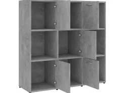 Biblioteca Estantería madera contrachapada gris hormigón 90x30x90 cm ES31681