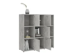 Biblioteca Estantería madera contrachapada gris hormigón 90x30x90 cm ES31681