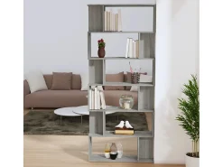Biblioteca Estantería/Biombo madera contrachapada gris Sonoma 80x24x192 cm ES28707
