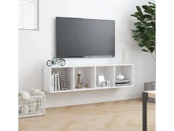 Biblioteca Estantería/mueble para TV blanco 143x30x36 cm ES69265