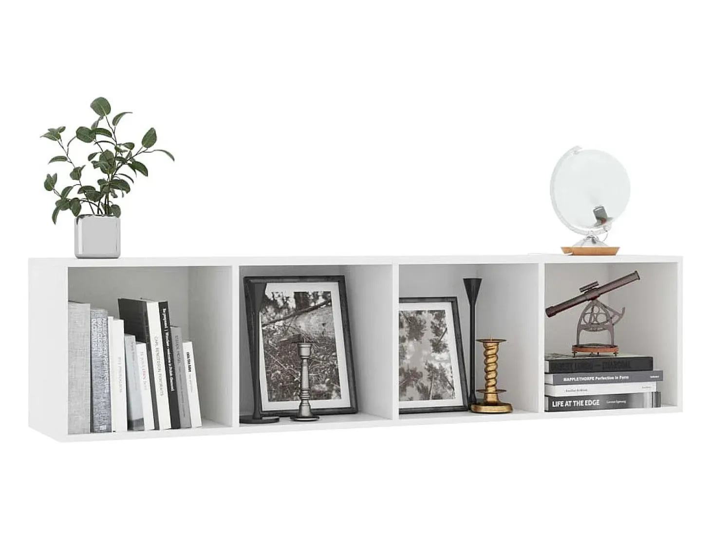 Biblioteca Estantería/mueble para TV blanco 143x30x36 cm ES69265