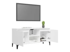 Billie Mueble de TV con patas de metal blanco 103,5x35x50 cm