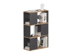 Biombo antracita/roble dorado 60x24x94 eneos