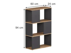 Biombo antracita/roble dorado 60x24x94 eneos