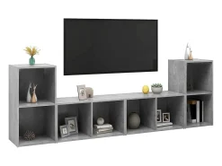 Blessington Muebles de salón 4 pzas madera ingeniería gris hormigón