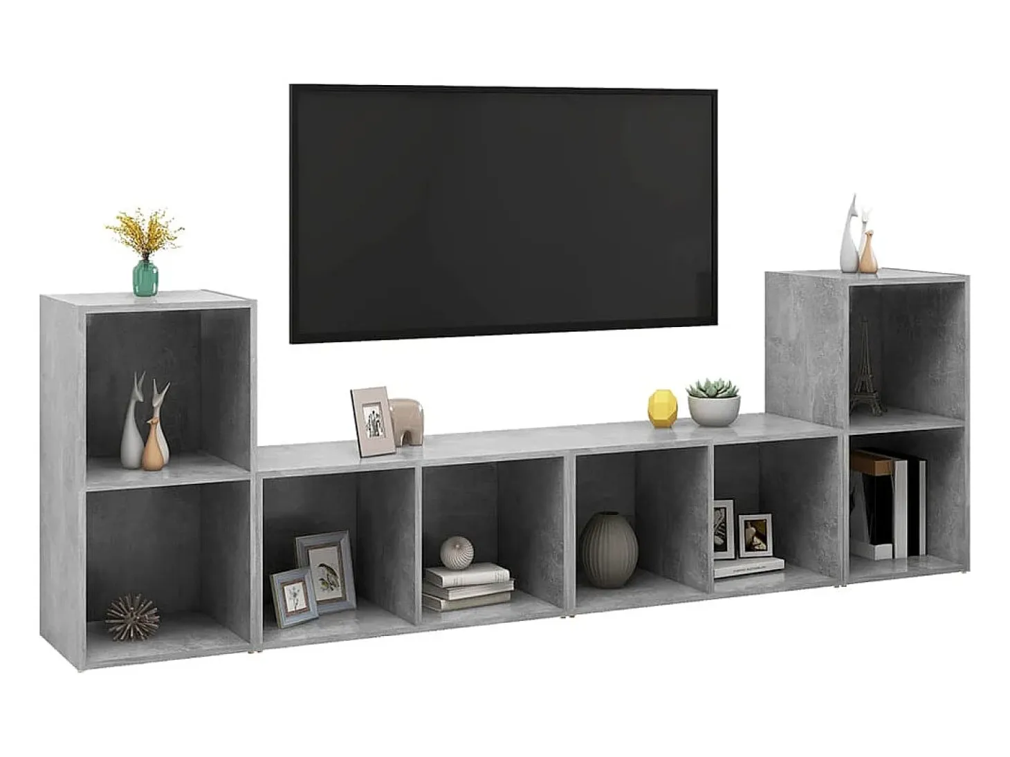 Blessington Muebles de salón 4 pzas madera ingeniería gris hormigón