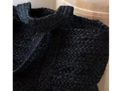 Bolsa de leña negra Marlon de tela y terciopelo para adultos